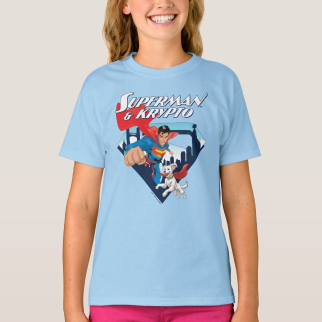Camiseta Superman y Krypto Soar (Anverso)