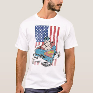 Camiseta Superman y la bandera de los Estados Unidos