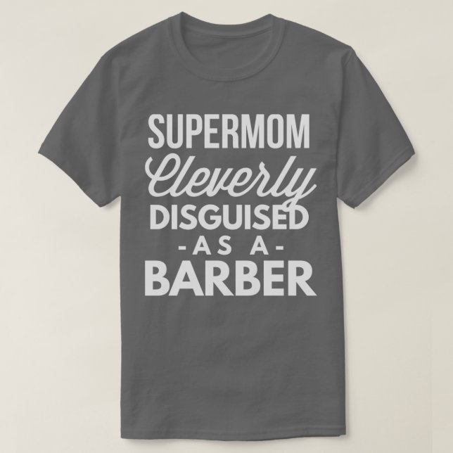 Camiseta SuperMom inteligentemente disfrazada de barbero (Diseño del anverso)