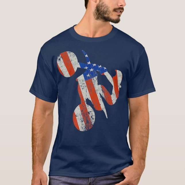 Camiseta Supermoto America Flag Supercross Riding (Anverso)