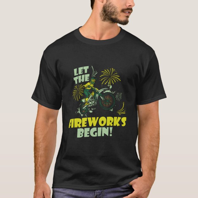 Camiseta Supermoto Fireworks Mx Motocross Dirt Biking 4Th O (Anverso)
