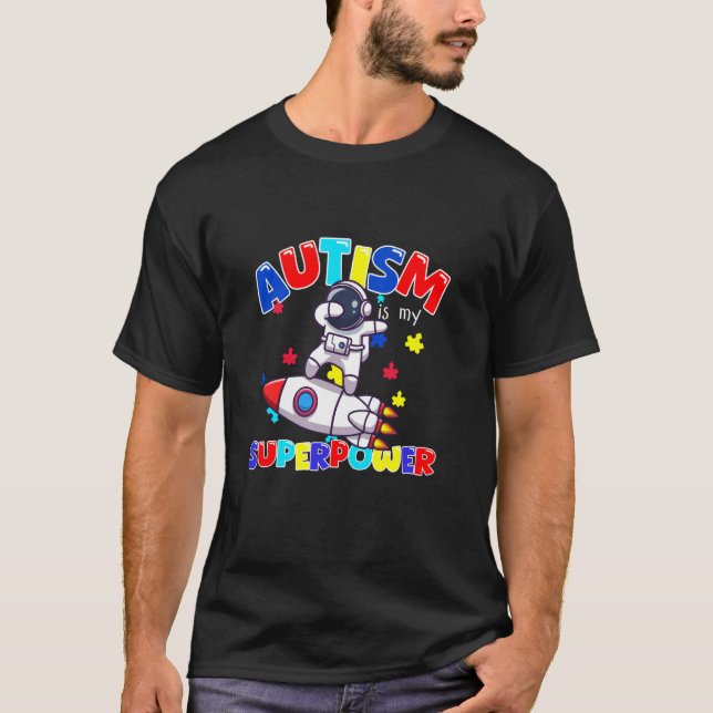 Camiseta Superpoder Conciencia del Autismo Amante de Astron (Anverso)