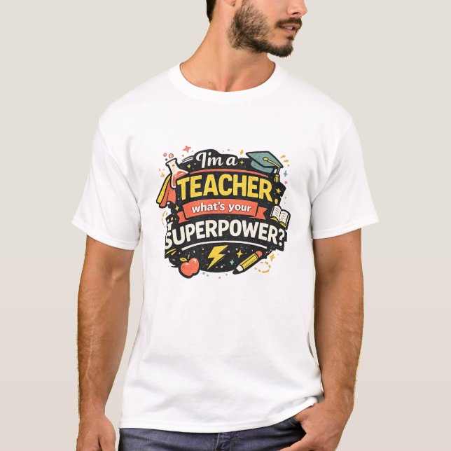 Camiseta Superpoder del Profesor Regalo Divertido  (Anverso)