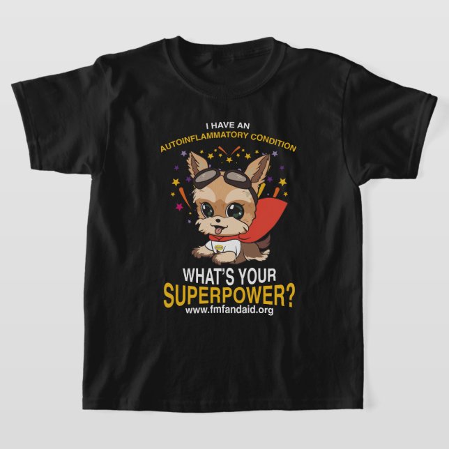 Camiseta Superpotencia autoinflamatoria juvenil negra (Distribución)