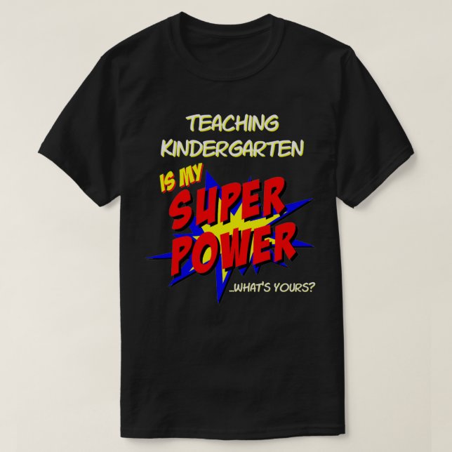 Camiseta Superpotencia de superhéroe de escuela infantil C (Diseño del anverso)