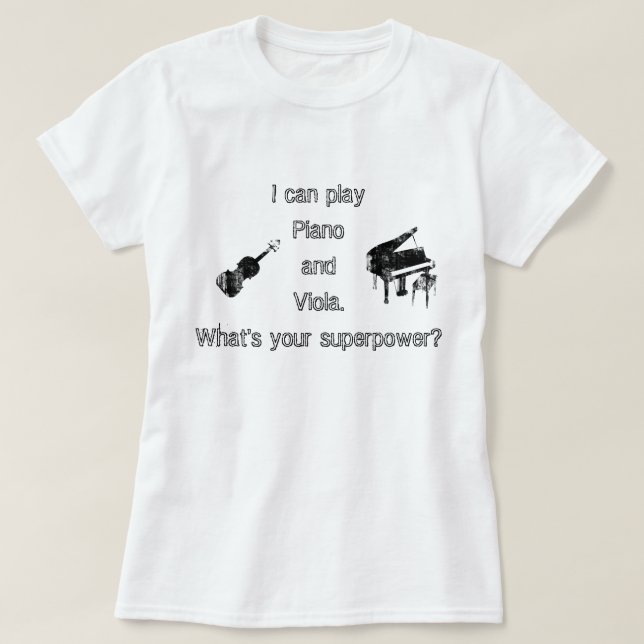 Camiseta Superpotencia del piano y de la viola (Diseño del anverso)