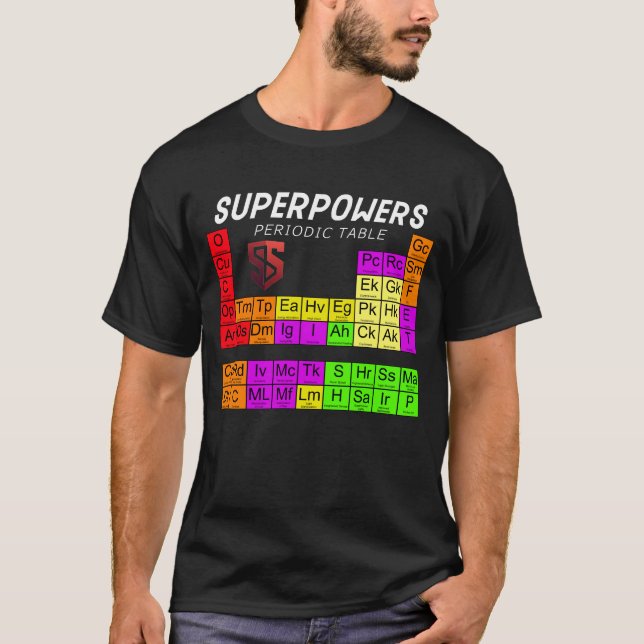 Camiseta Superpowers periodic table (Anverso)