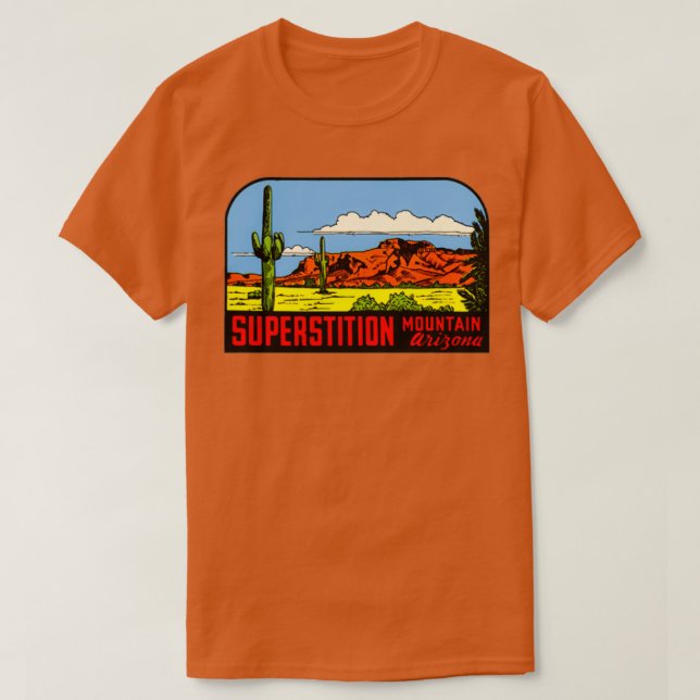Camiseta Superstición Montañas Arizona Viajes de época (Diseño del anverso)