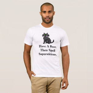 Camiseta supersticiosa para gato negro