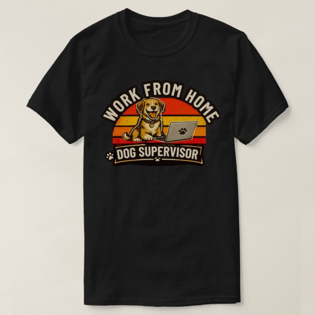 Camiseta Supervisor de Perros Divertidos desde Casa Perro L (Diseño del anverso)