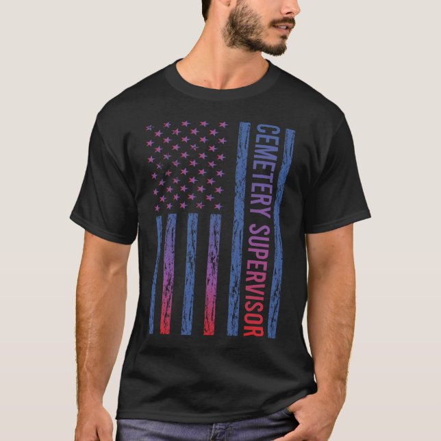 Camiseta Supervisor del Cementerio de Bandera Azul Rojo-Est (Anverso)