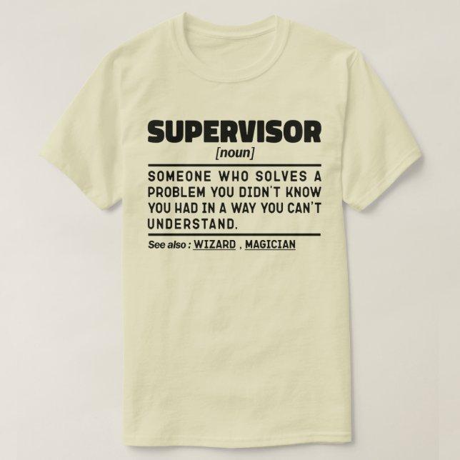 Camiseta Supervisor Noun Definition Managing Dad Sarcasm (Diseño del anverso)