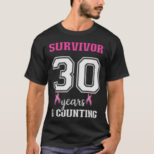 Camiseta Superviviente 30 años y contando cáncer de mama ro