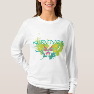 Camiseta Superviviente abstracto del cáncer de cuello del