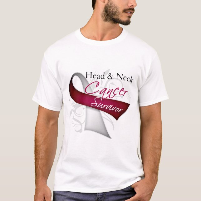 Camiseta Superviviente - cáncer de cabeza y cuello (Anverso)