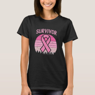 Camiseta Superviviente Cáncer de Mama Retro Conciencia de C