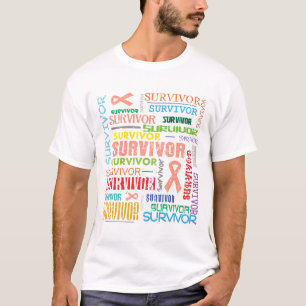 Camiseta Superviviente Collage.png del cáncer endometrial