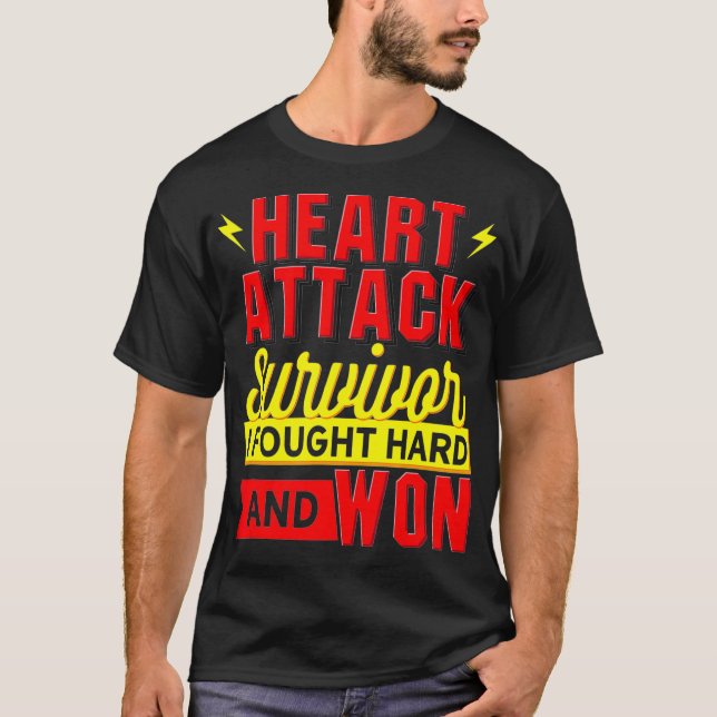 Camiseta SUPERVIVIENTE DE ATAQUE AL CORAZÓN, Luché Duro (Anverso)