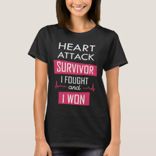 Camiseta Superviviente de ataque al corazón, luché y gané
