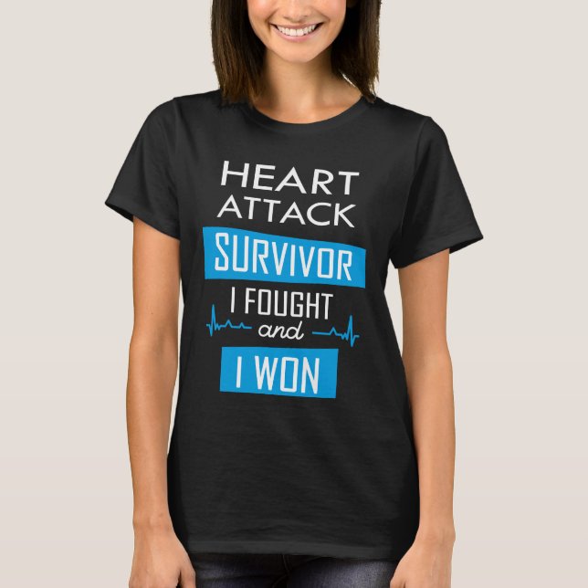 Camiseta Superviviente de ataque al corazón, luché y gané C (Anverso)