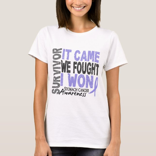Camiseta Superviviente de Cáncer de Estómago Vino Que Lucha (Anverso)
