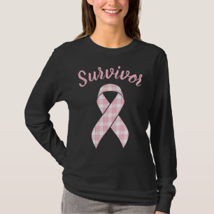 Camiseta Superviviente de Cáncer de Seno con Cuadr