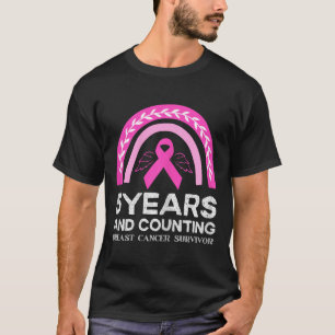 Camiseta Superviviente de cáncer Tee 5 años Lluvia rosa sin