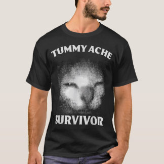 Camiseta Superviviente de Dolor de Barriga Gato Divertido H