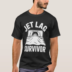 Camiseta Superviviente de jet lag de gato de avión