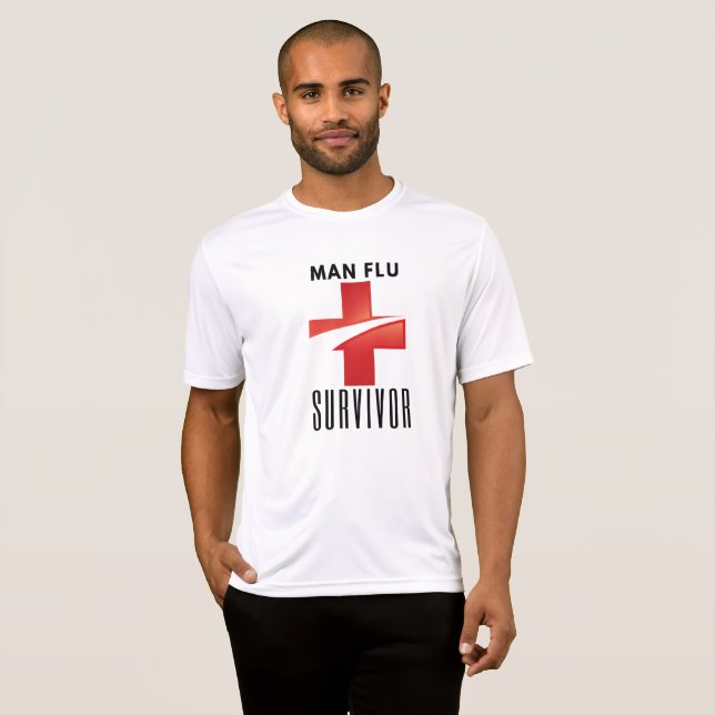 Camiseta Superviviente de la gripe del hombre (Anverso completo)
