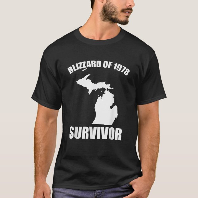 Camiseta Superviviente de la ventisca de 1978 Divertida Mic (Anverso)