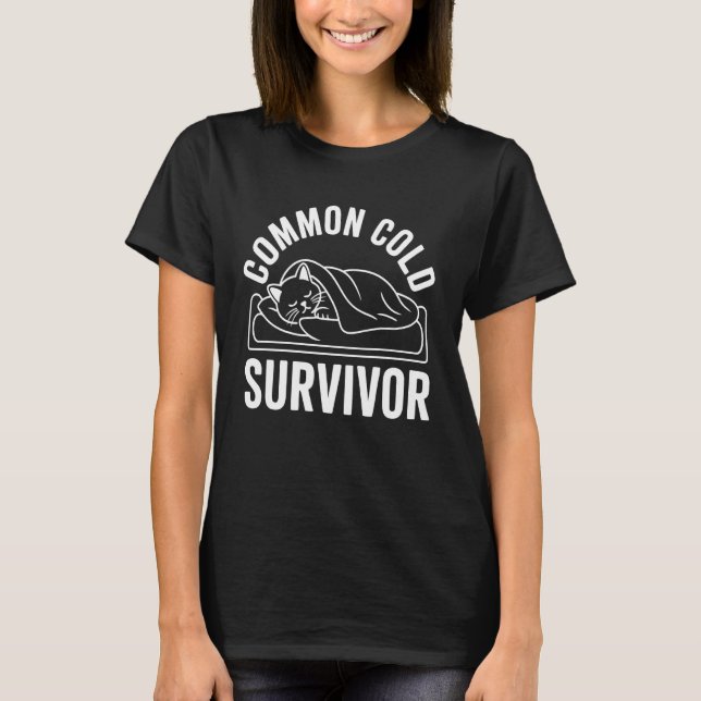 Camiseta Superviviente de resfriado de gato (Anverso)