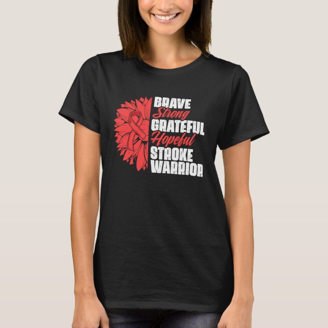 Camiseta Superviviente de Stroke Warrior Stroke Cinta Roja  (Anverso)