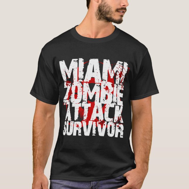 Camiseta Superviviente del ataque del zombi de Miami (Anverso)