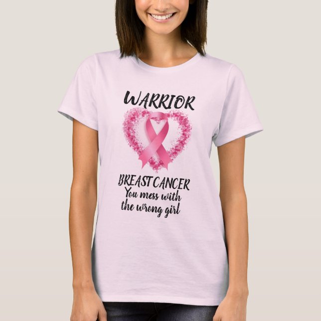 Camiseta Superviviente del cáncer de mama, guerrero del cán (Anverso)