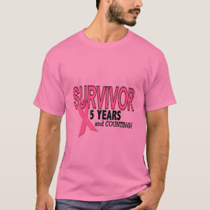 Camiseta SUPERVIVIENTE del CÁNCER de PECHO 5 años y cuent