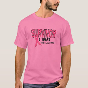 Camiseta SUPERVIVIENTE del CÁNCER de PECHO 5 años y cuent