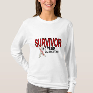 Camiseta Superviviente del cáncer de pulmón 10 años