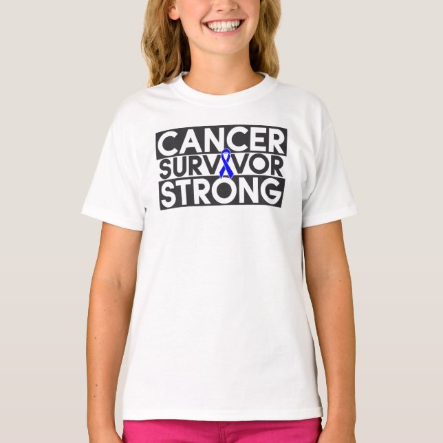 Camiseta Superviviente del cáncer rectal fuerte (Anverso)