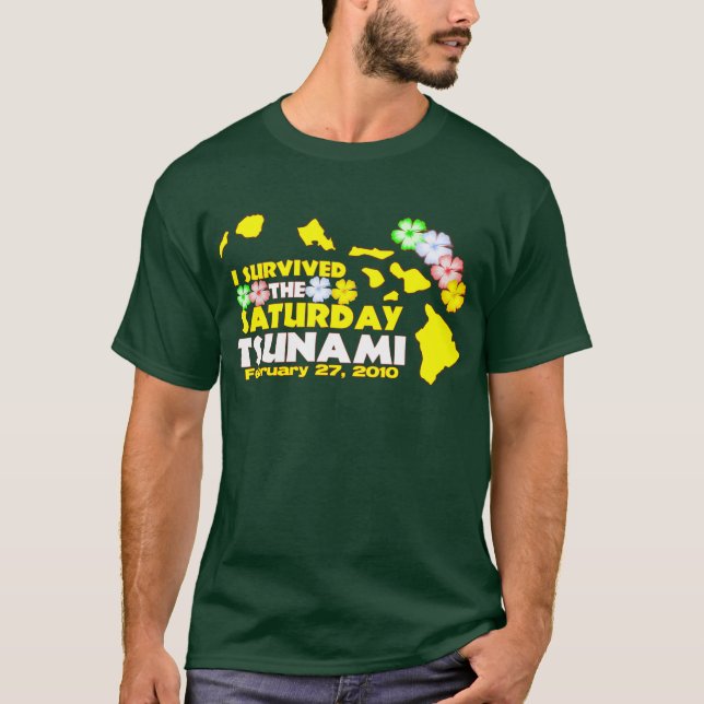 Camiseta Superviviente del tsunami de sábado (Anverso)