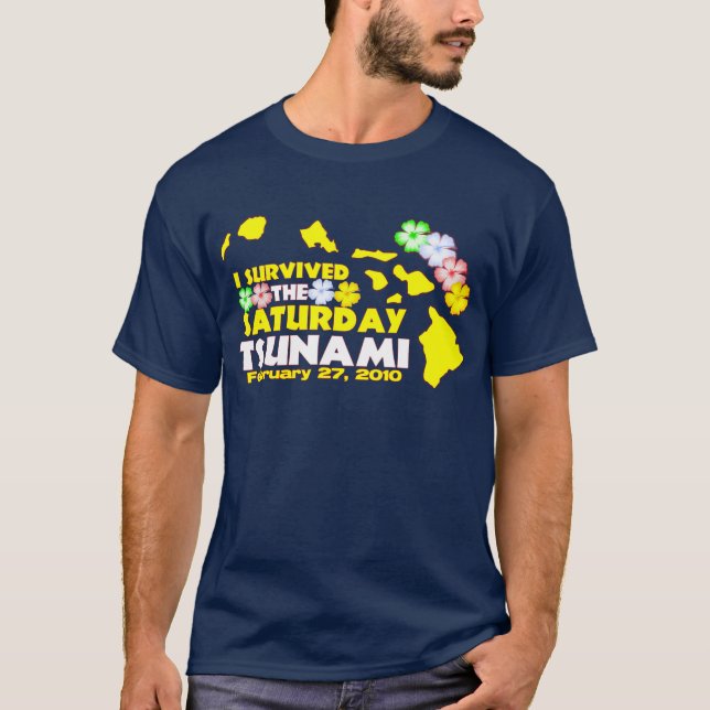 Camiseta Superviviente del tsunami de sábado (Anverso)