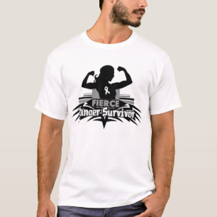 Camiseta Superviviente feroz del cáncer del cáncer de hue