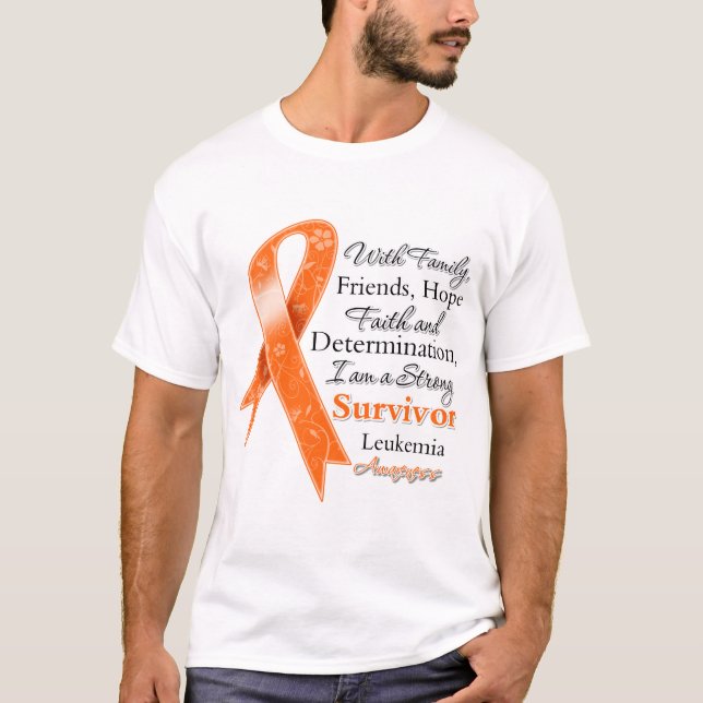 Camiseta Superviviente fuerte de la ayuda de la leucemia (Anverso)