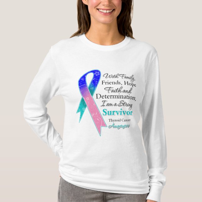 Camiseta Superviviente fuerte de la ayuda del cáncer de (Anverso)