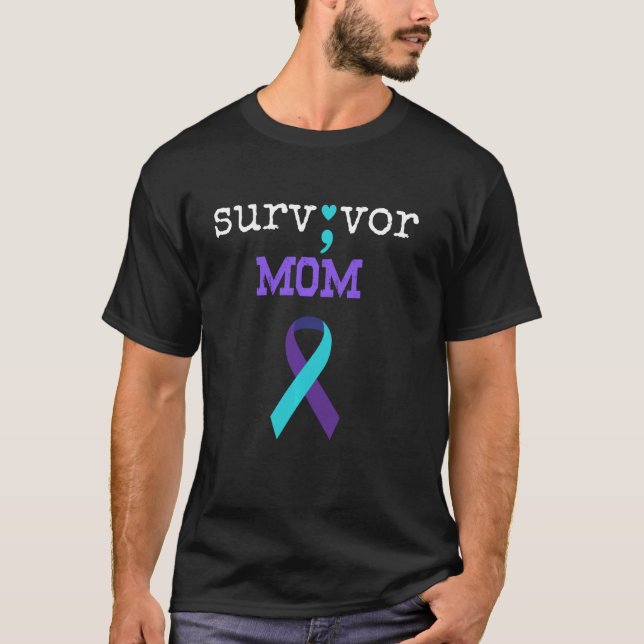 Camiseta Superviviente Mamá Semicolón Premio a la Prevenció (Anverso)