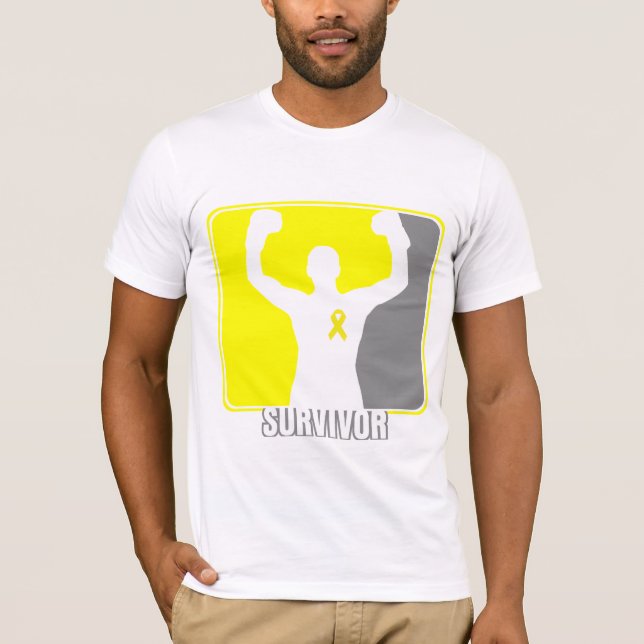 Camiseta Superviviente que gana del cáncer testicular (Anverso)