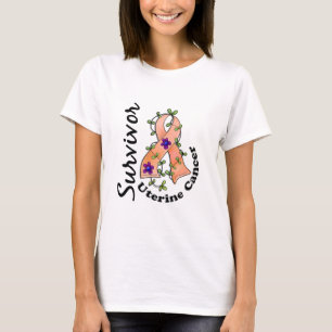 Camiseta Superviviente uterino 15 del cáncer