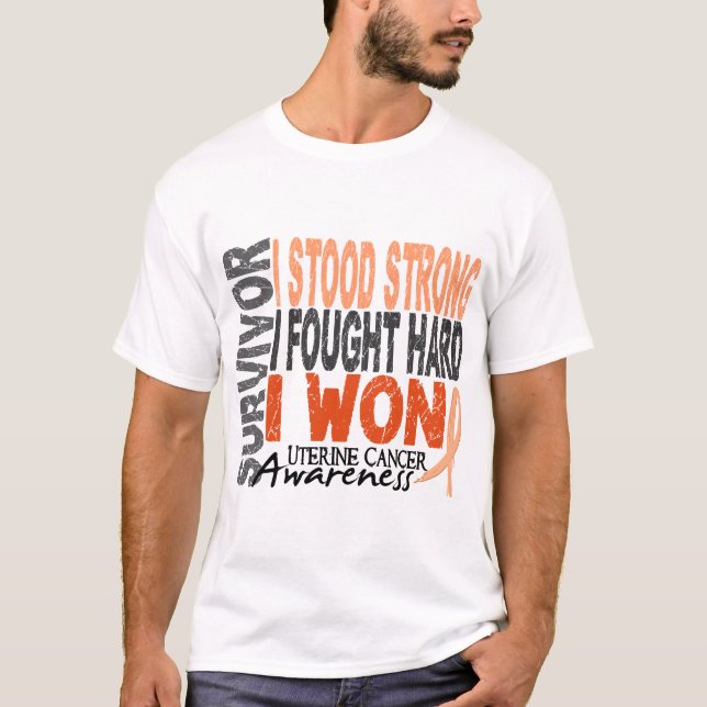 Camiseta Superviviente uterino 4 del cáncer (Anverso)
