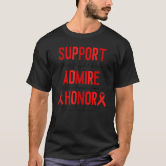 Camiseta Support Admire Honor Heart Disease Awareness Wear