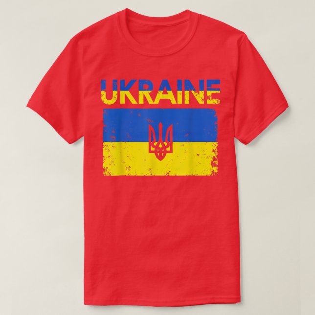 Camiseta Support I Stand With Ukraine American Ukrainian Fl (Diseño del anverso)